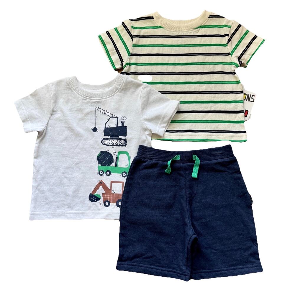 18M Toddler Boys 3PC Set: 2 Tees and 1 Jogger By Buttons & Tread - NWT